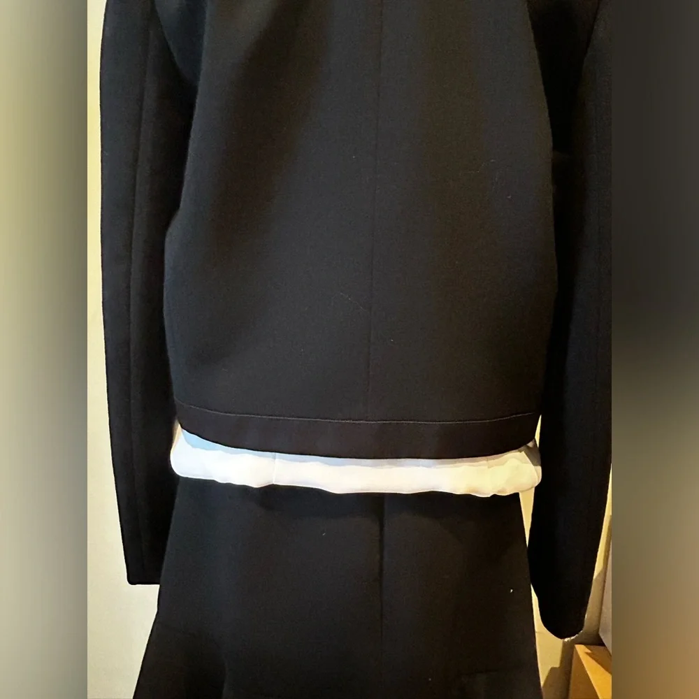 ISABEL MARANT No 1501 Crop Virgin Wool with Tuxedo Trim Blazer Black Women - Picture 5 of 16